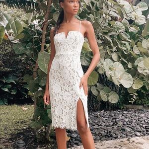 Lulu’s White Midi Lace Dress